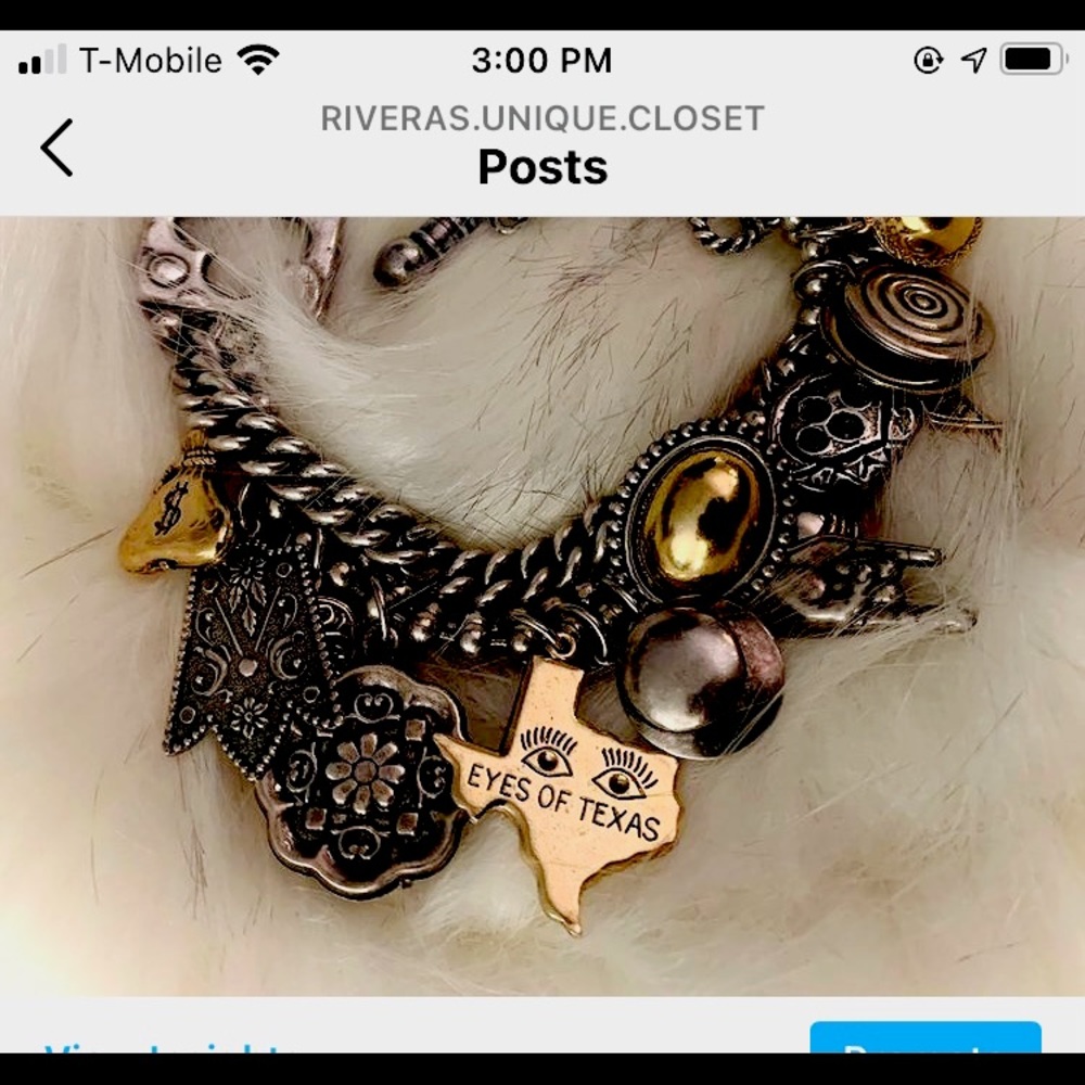 13 brass charms doble siver lace bracelet